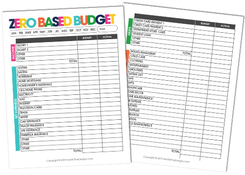 Zero based budget monthly 