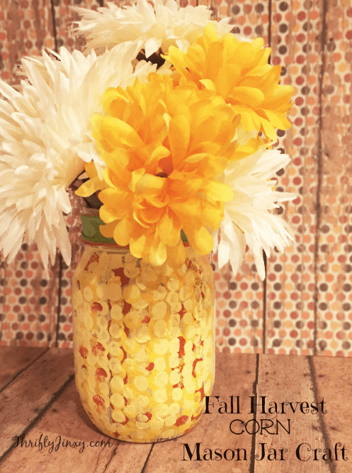 DIY Fall Harvest Corn Mason Jar Craft