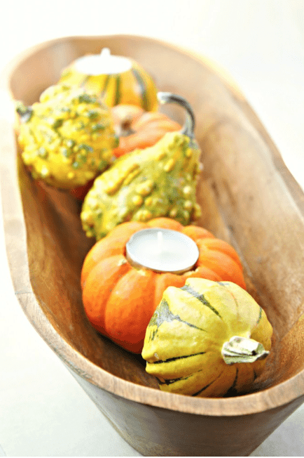 DIY gourd candles for fall