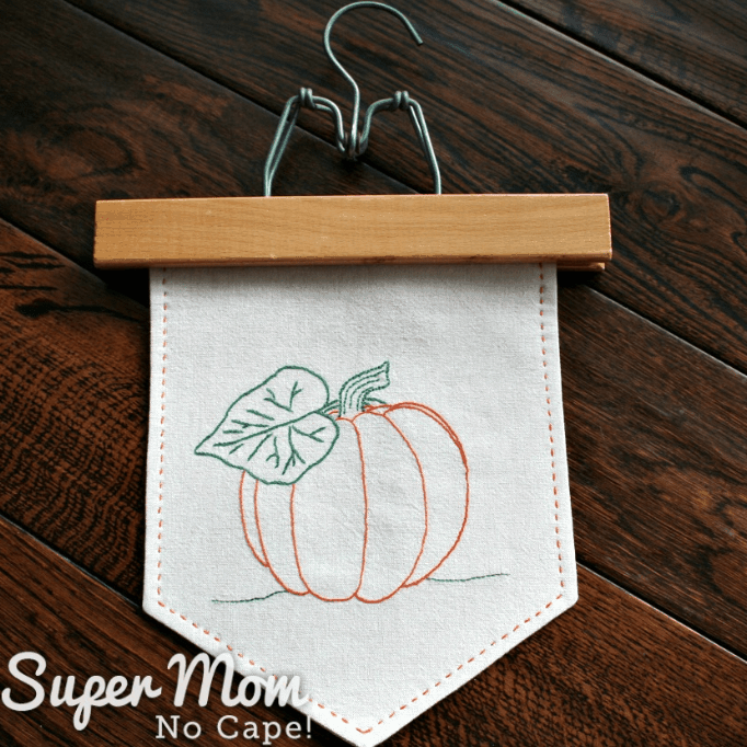 Pumpkin Banner Embroidery Pattern 