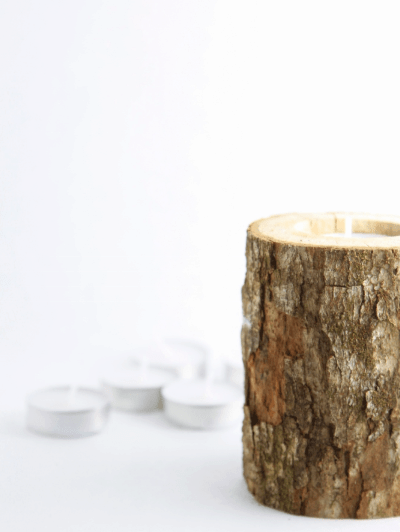 Rustic Log Candles