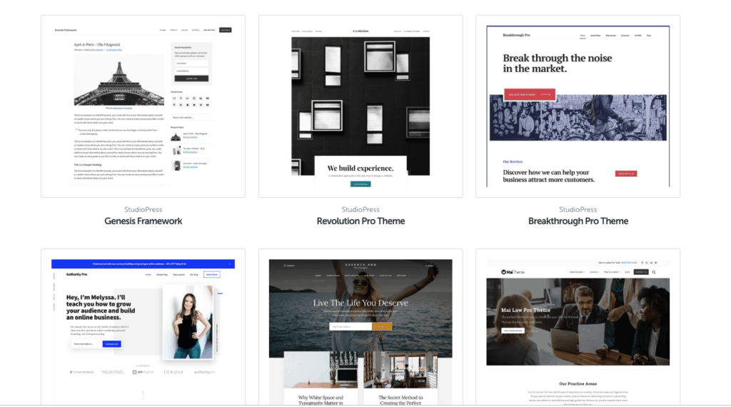 Studio press wordpress theme