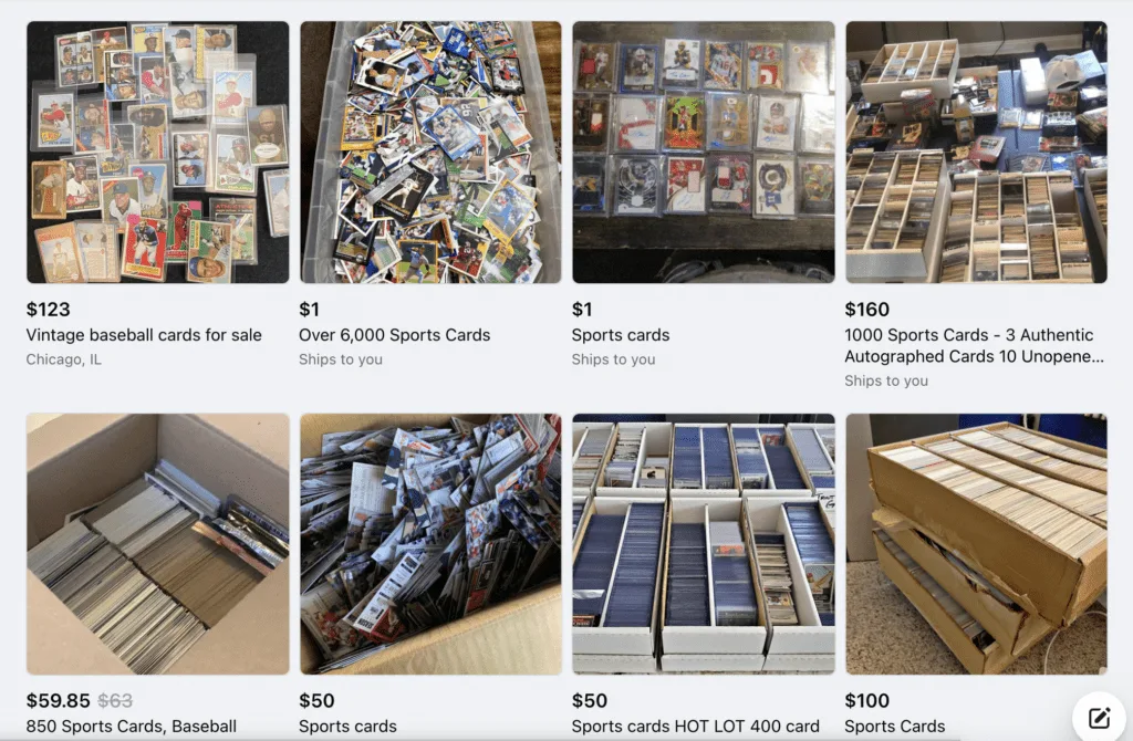 Facebook marketplace to sell sports cards