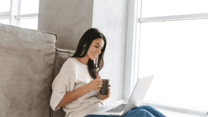 woman working from home