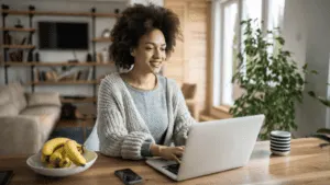 Woman at computer